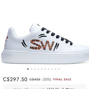 STUART WEITZMAN lunar tiger white sneakers